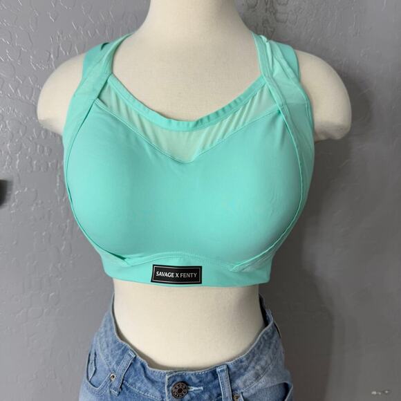 Savage x Fenty Breakthrough High-Impact Sports Bra, Ocean Green, 38D - Picture 1 of 5